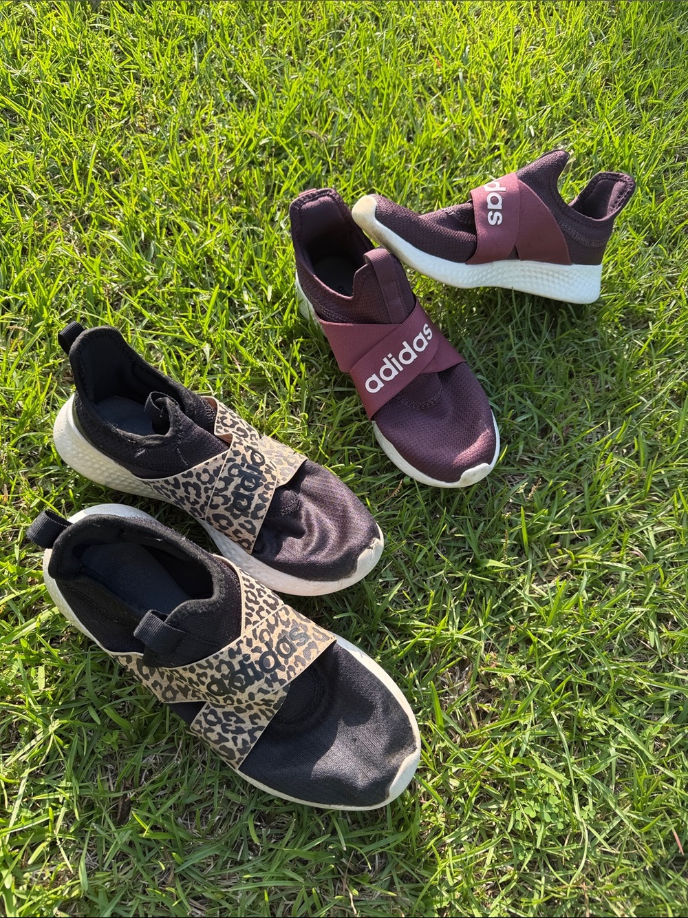 adidas Burgundy Slip-On Athletic Shoes